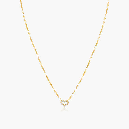 14K Yellow Gold Dainty Heart Pendant-N605669