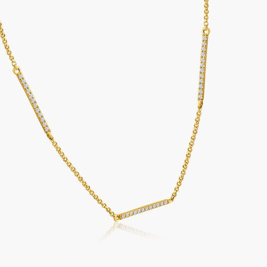 14K Yellow Gold Dainty Diamond Bar Pendant-N60575603