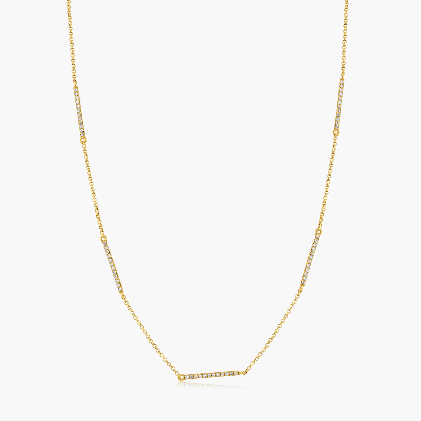 14K Yellow Gold Dainty Diamond Bar Pendant-N60575603