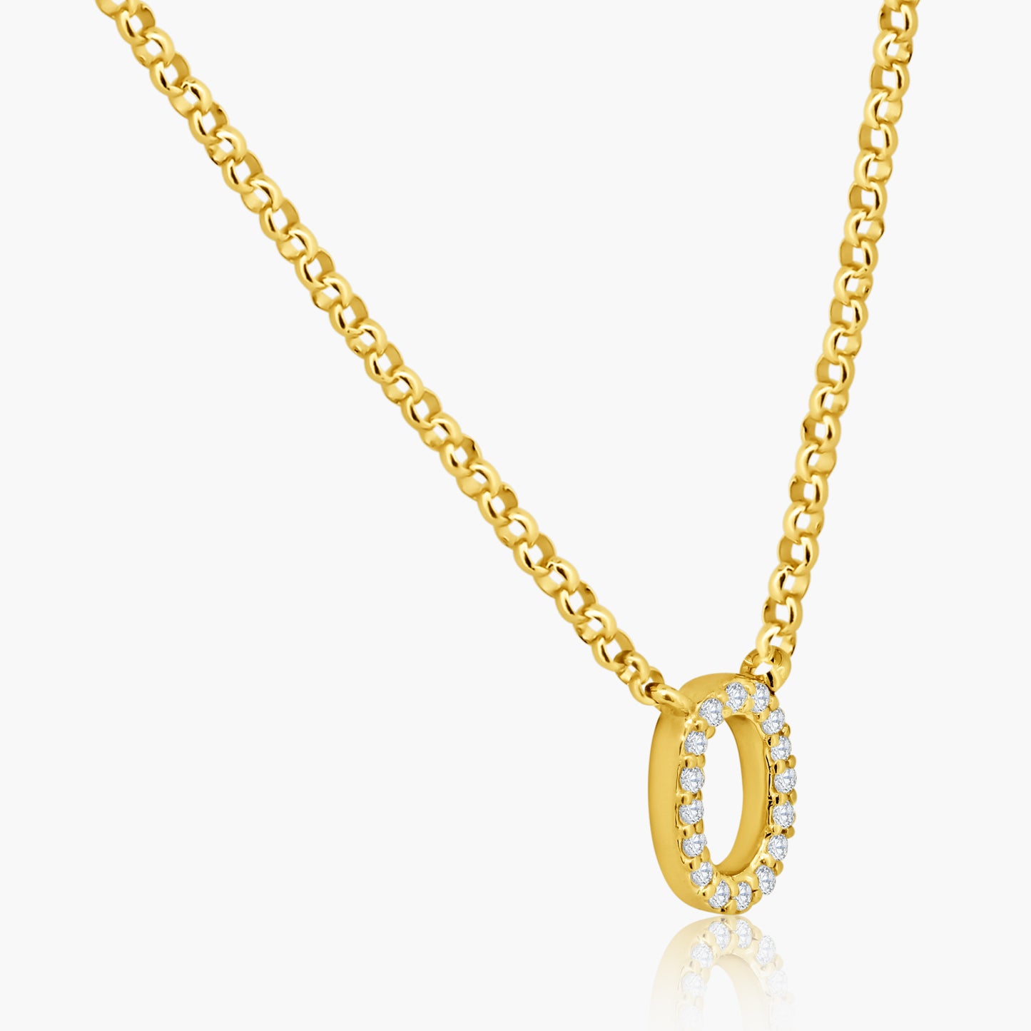 14K Yellow Gold Dainty Personalized Initial Pendant-N60580701-O