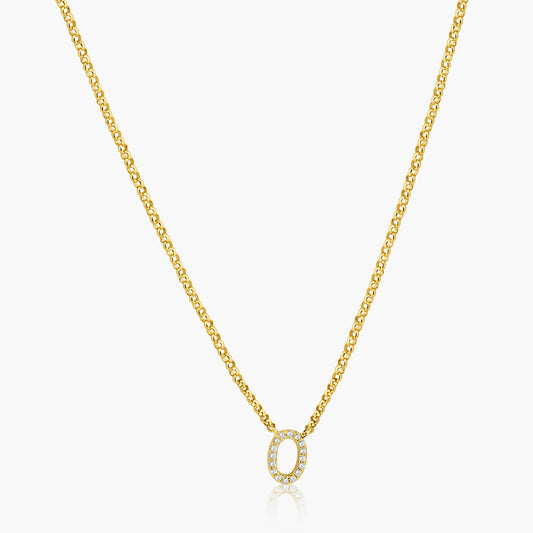 14K Yellow Gold Dainty Personalized Initial Pendant-N60580701-O