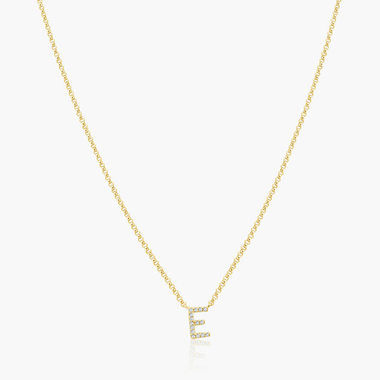 14K Yellow Gold Dainty Personalized Initial Pendant-N60580701-E