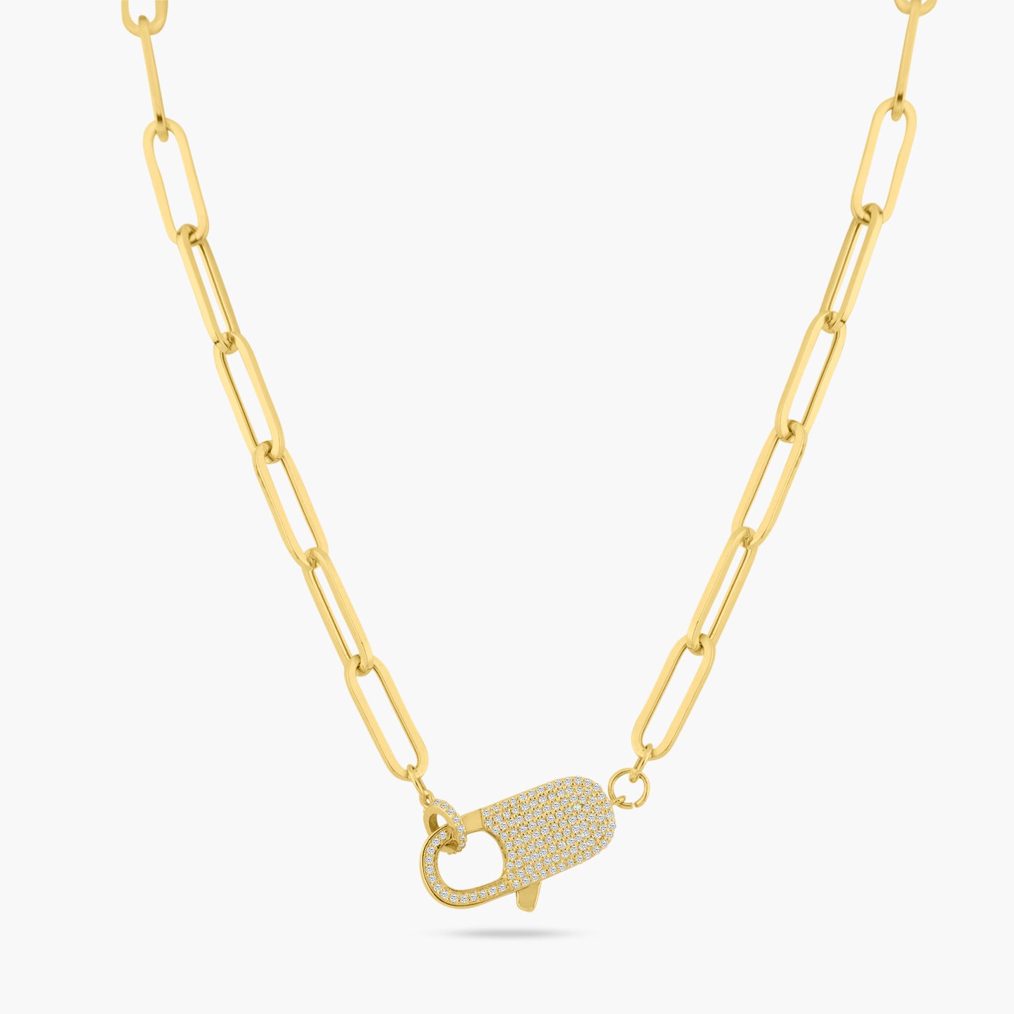 14K Yellow Gold Paper Clip Necklace-N605838