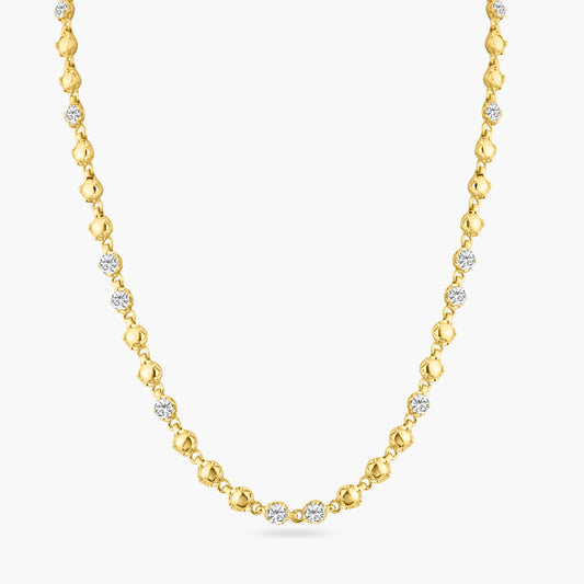 14K Yellow Gold Tennis Necklace-N60587602