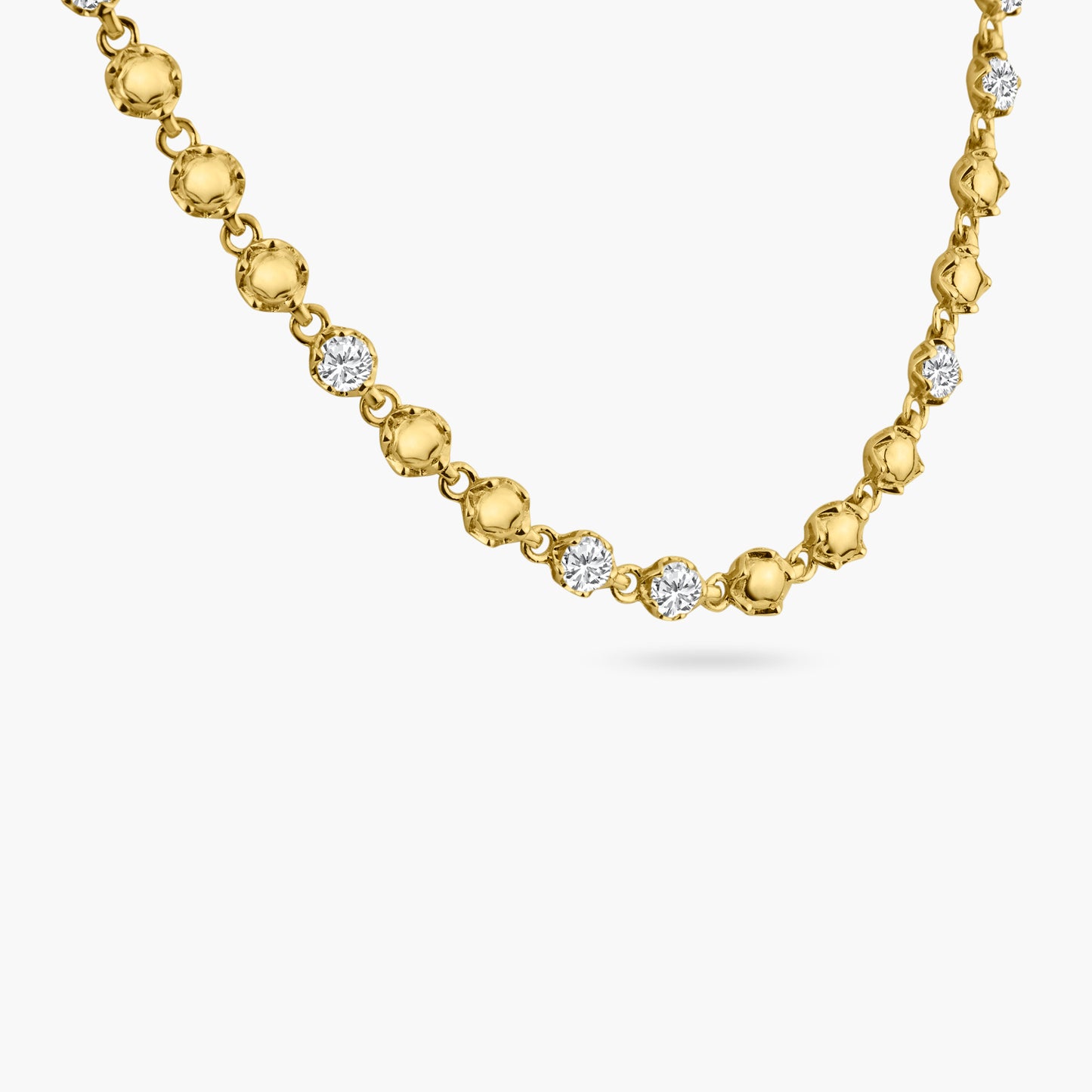 14K Yellow Gold Tennis Necklace-N60587602