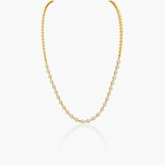 14K Yellow Gold Tennis Necklace-N6058761