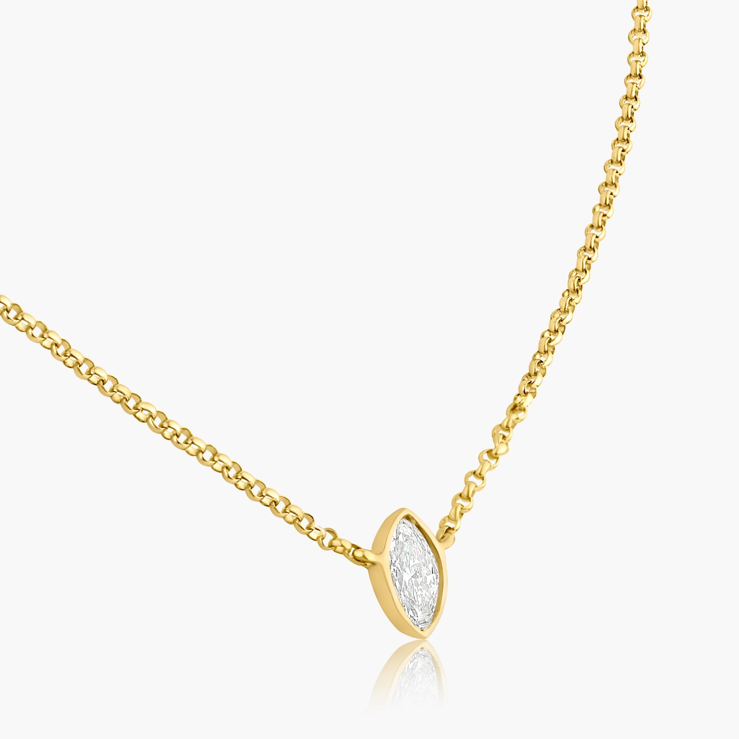 14K Yellow Gold Dainty Marquise Bezel Pendant-N60595606