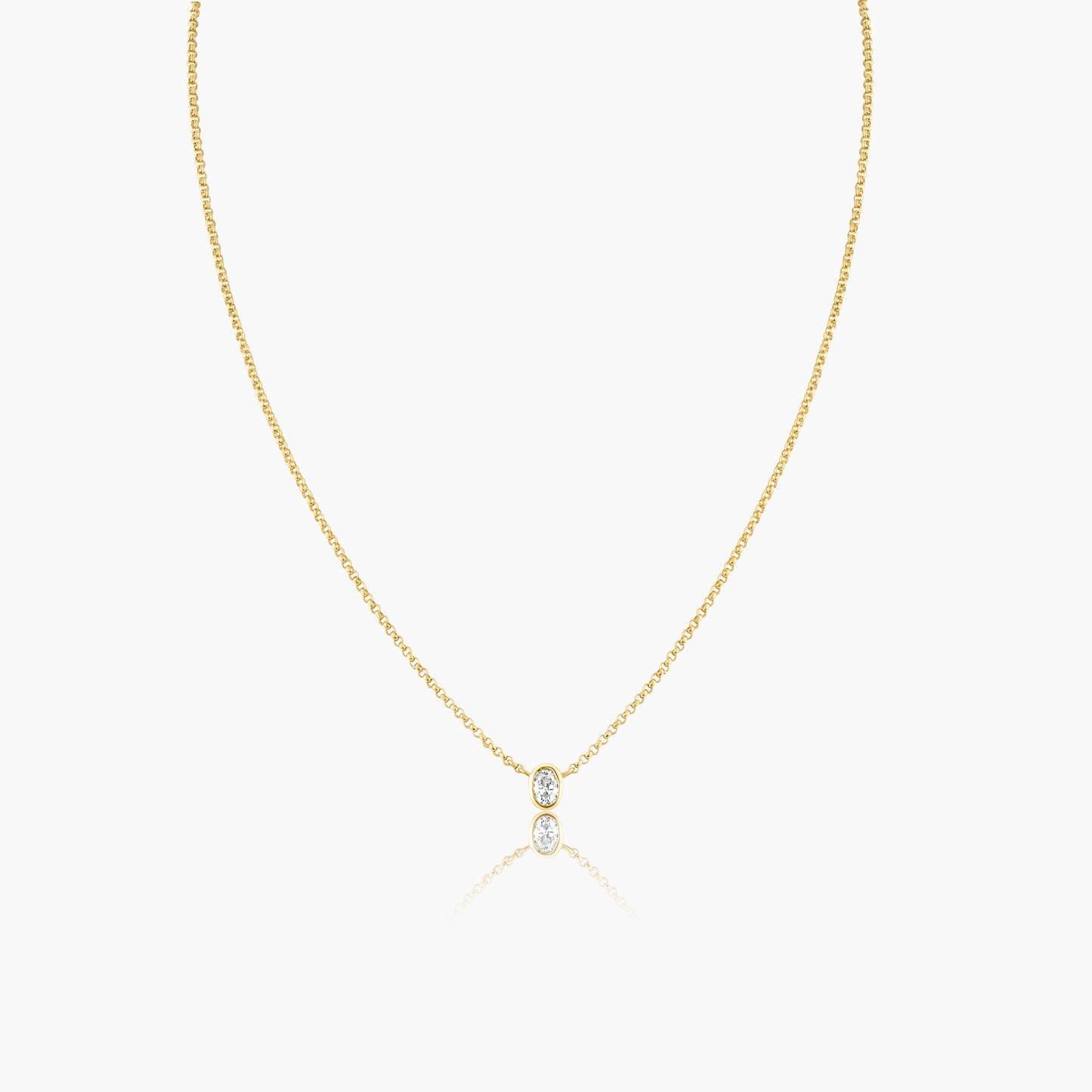 14K Yellow Gold Oval Bezel Dainty Pendant-N60595601