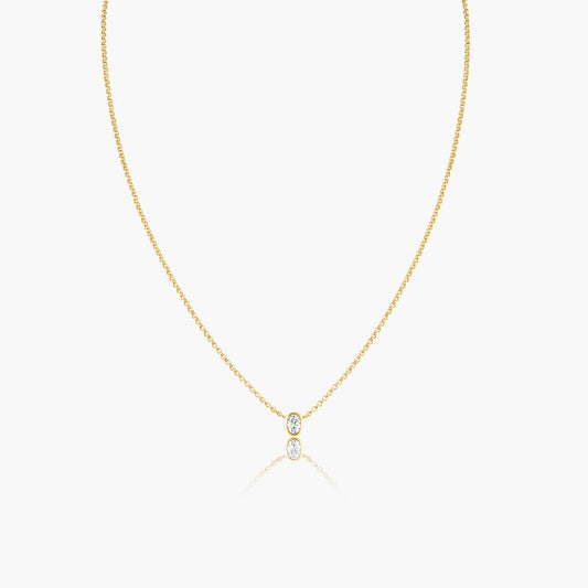 14K Yellow Gold Oval Bezel Dainty Pendant-N60595601