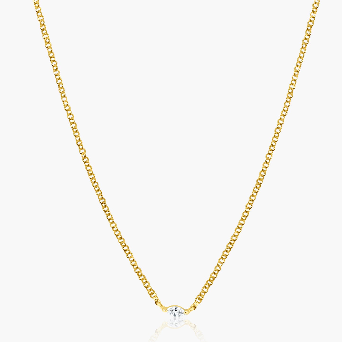 14K Yellow Gold Dainty Chain Link Necklace-N60601205