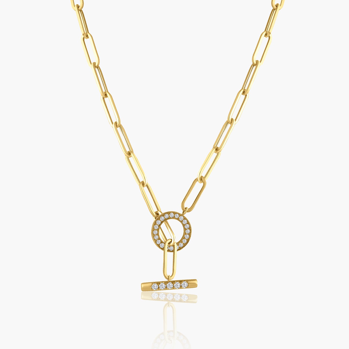 14K Yellow Gold Paper Clip Necklace - N60604701B