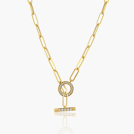 14K Yellow Gold Paper Clip Necklace - N60604701B