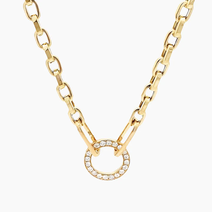 14K Yellow Gold Paper Clip Necklace - N60604703-4