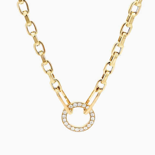 14K Yellow Gold Paper Clip Necklace - N60604703-4