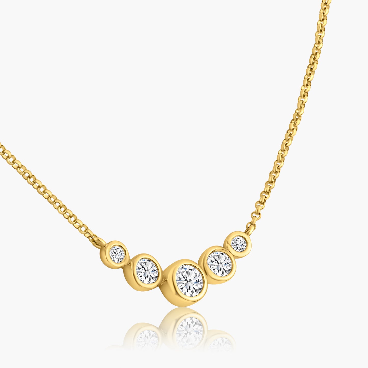 14K Yellow Gold Dainty Round Bezel Pendant - N606061