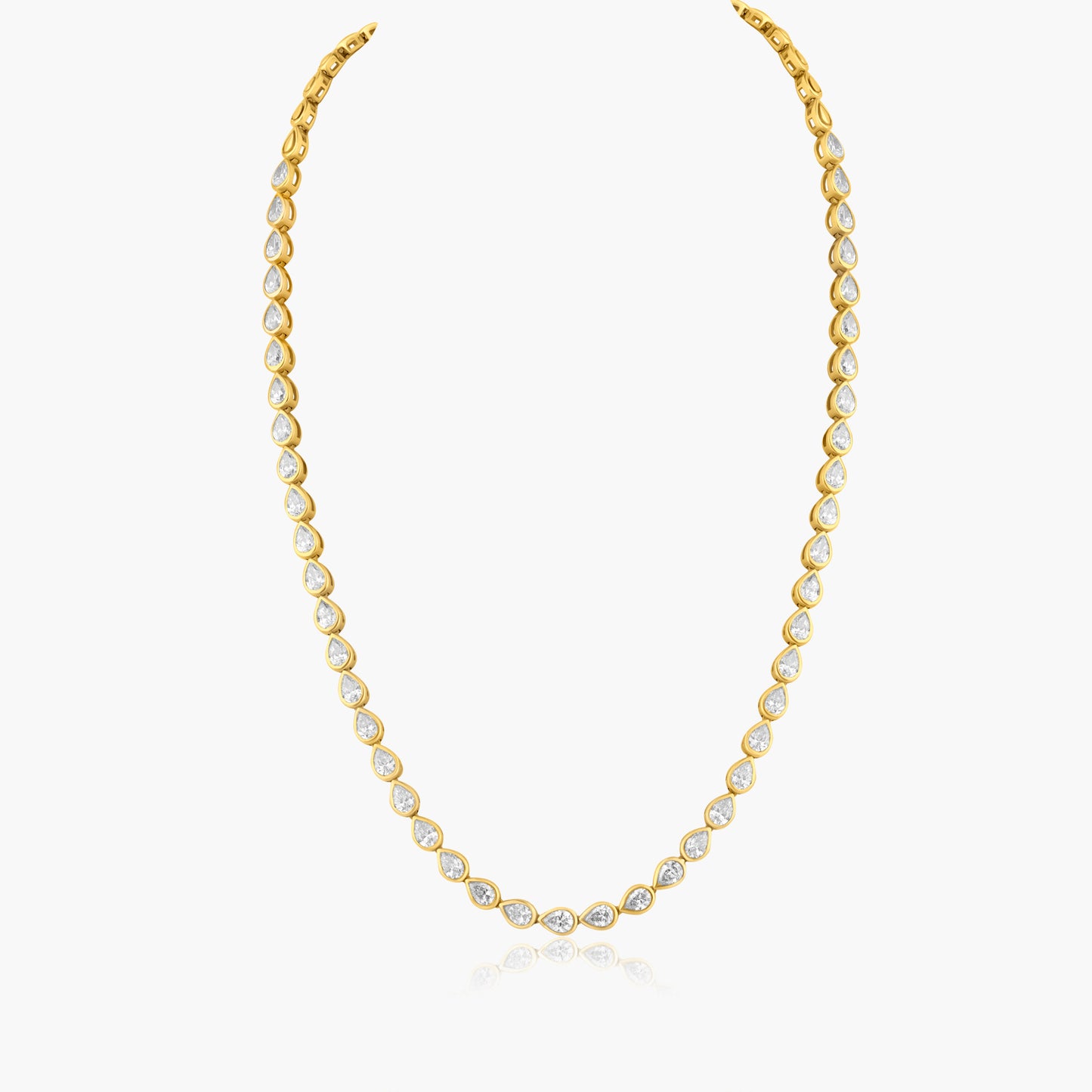 14K Yellow Gold Bezel Tennis Necklace - N606110