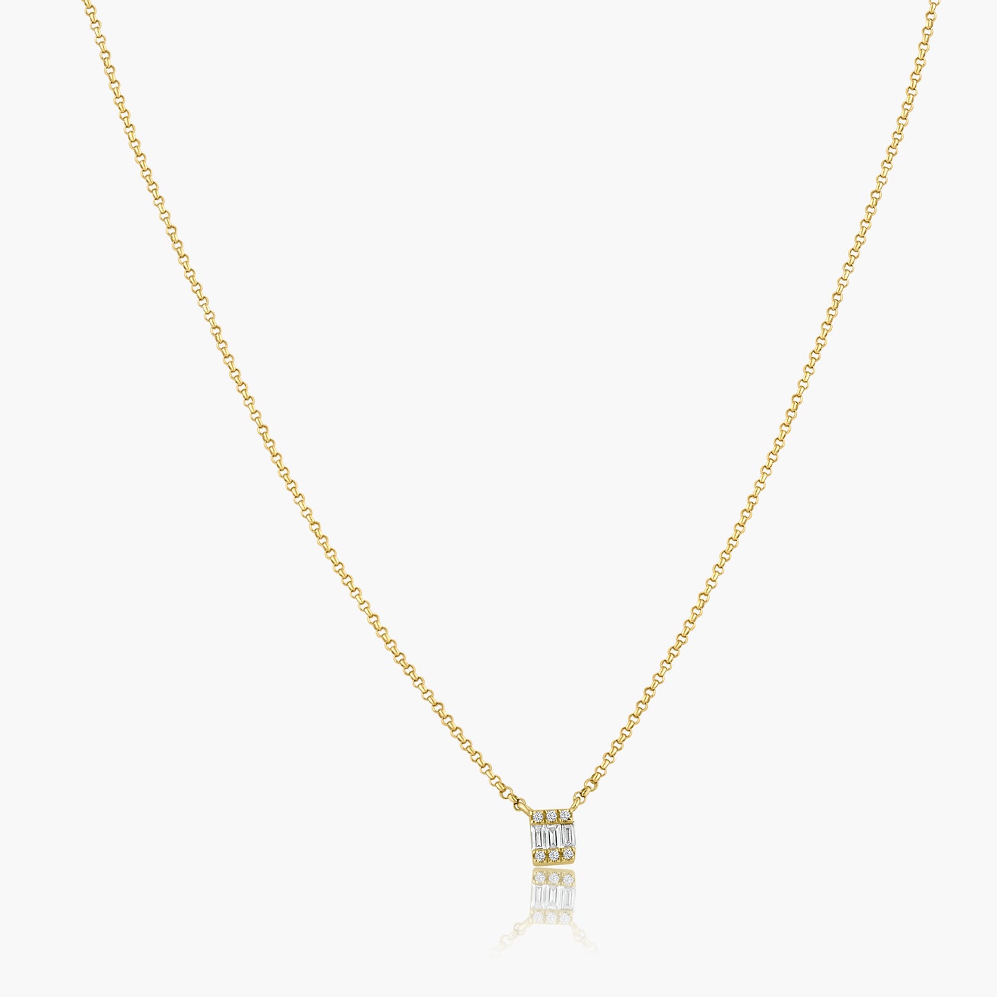 14K Yellow Gold Dainty Baguette Pendant-N606114