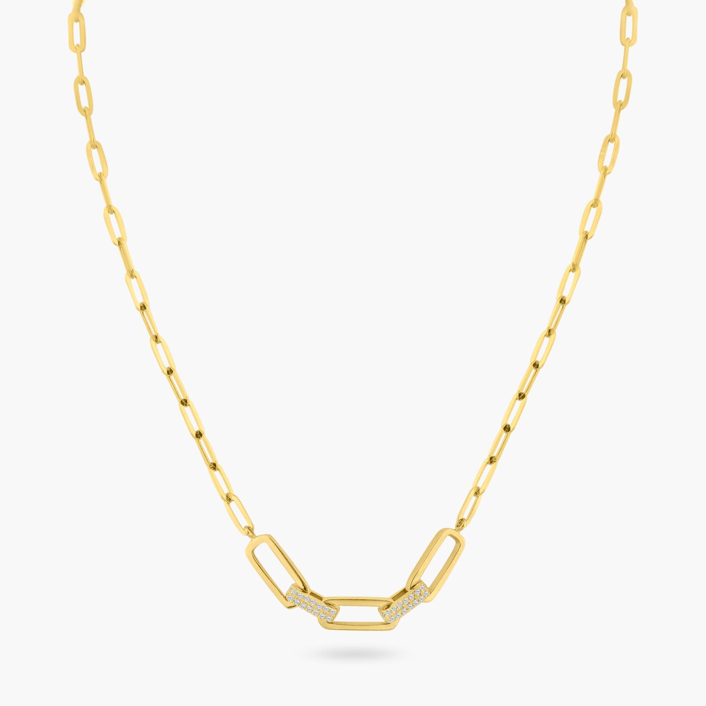 14K Yellow Gold Paper Clip Necklace-N606191M01