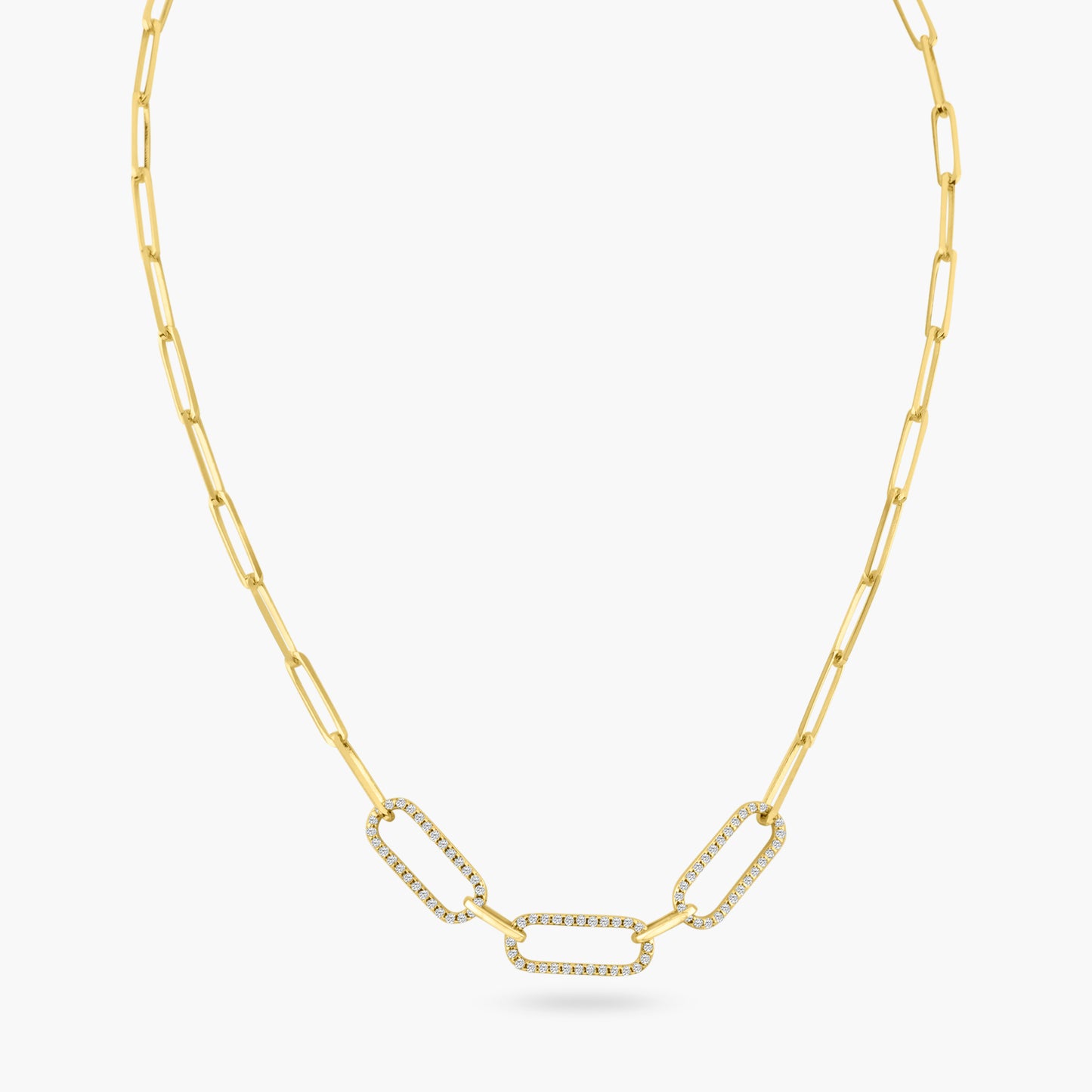 14K Yellow Gold Paper Clip Necklace-N606195M01