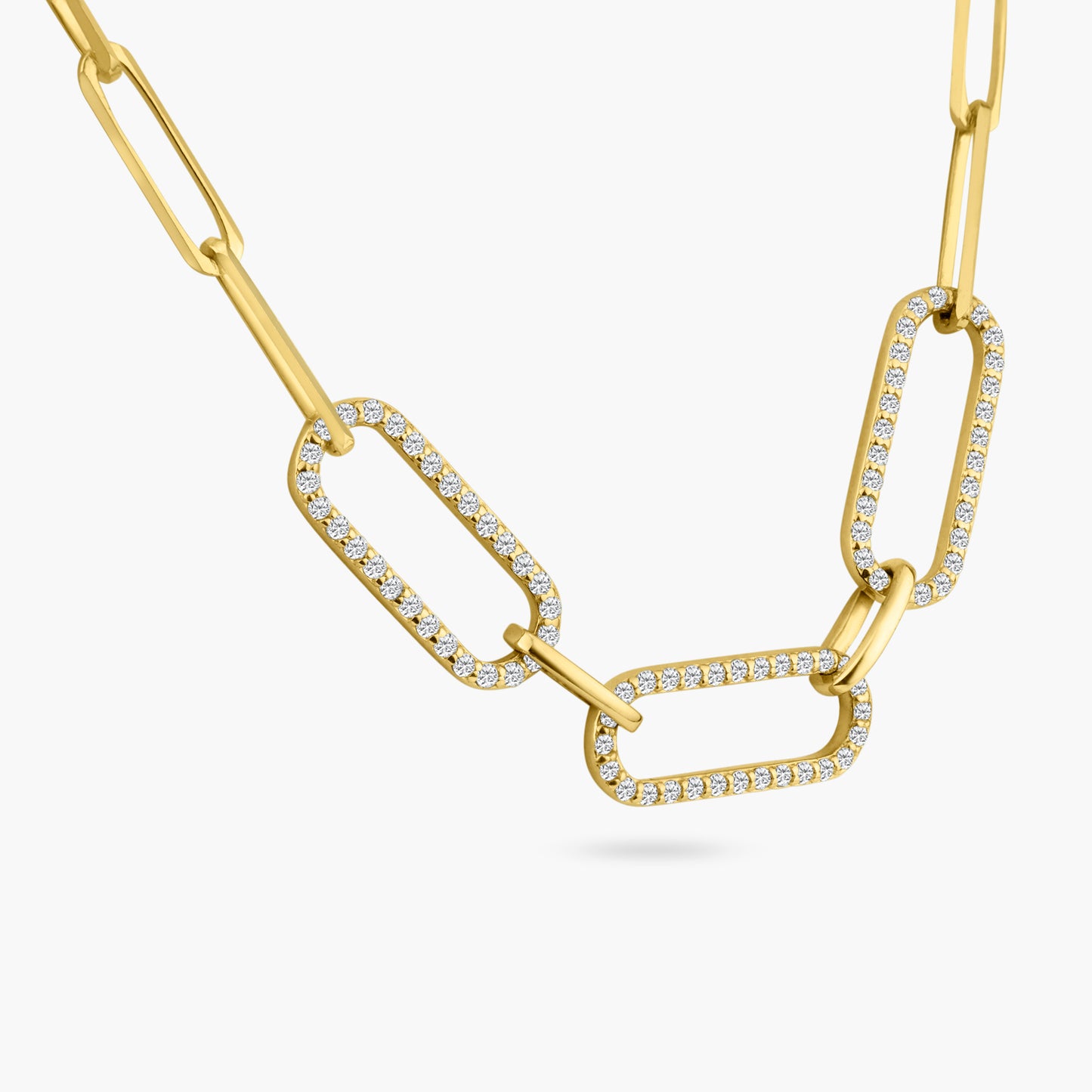 14K Yellow Gold Paper Clip Necklace-N606195M01