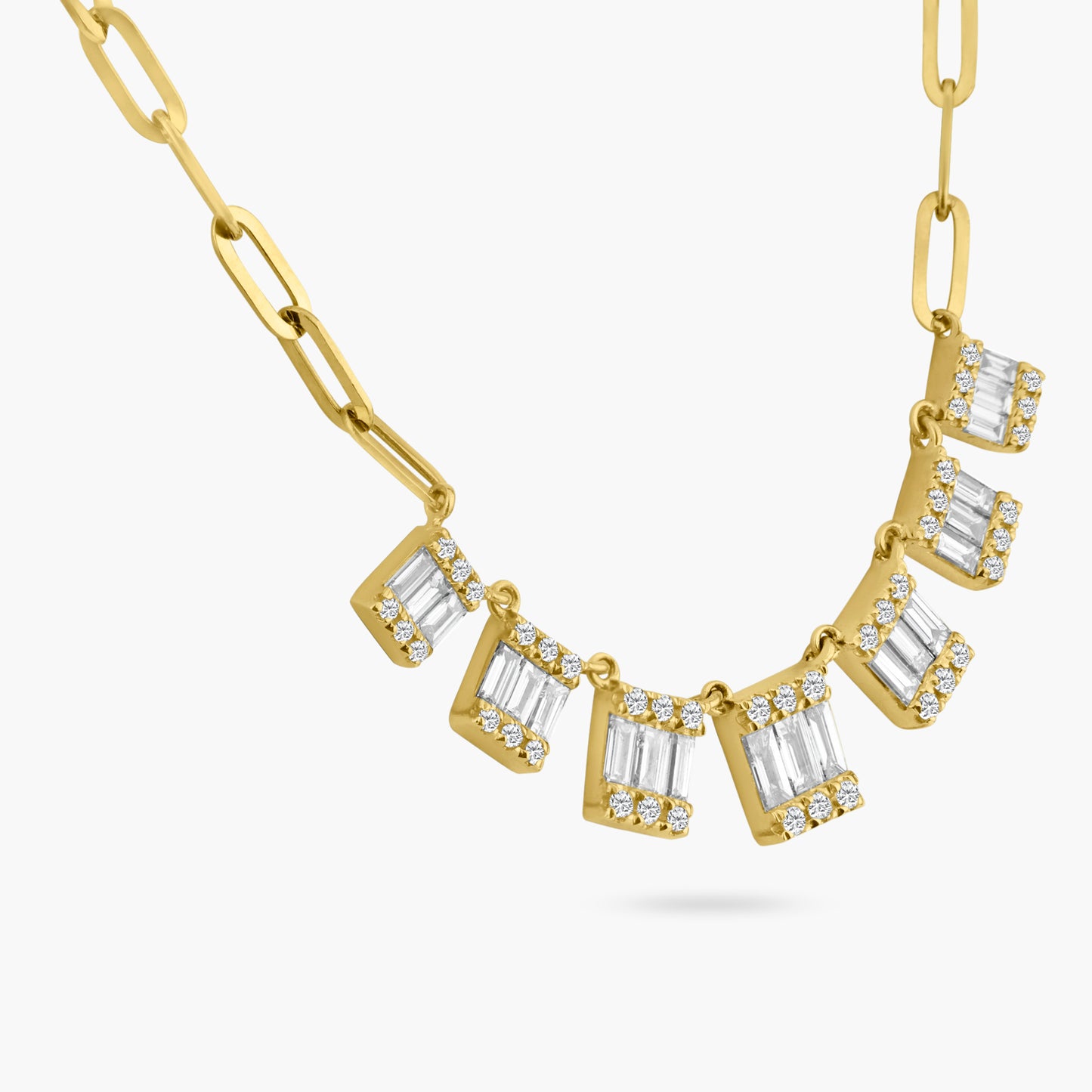 14K Yellow Gold Baguette Necklace - N60620001-1