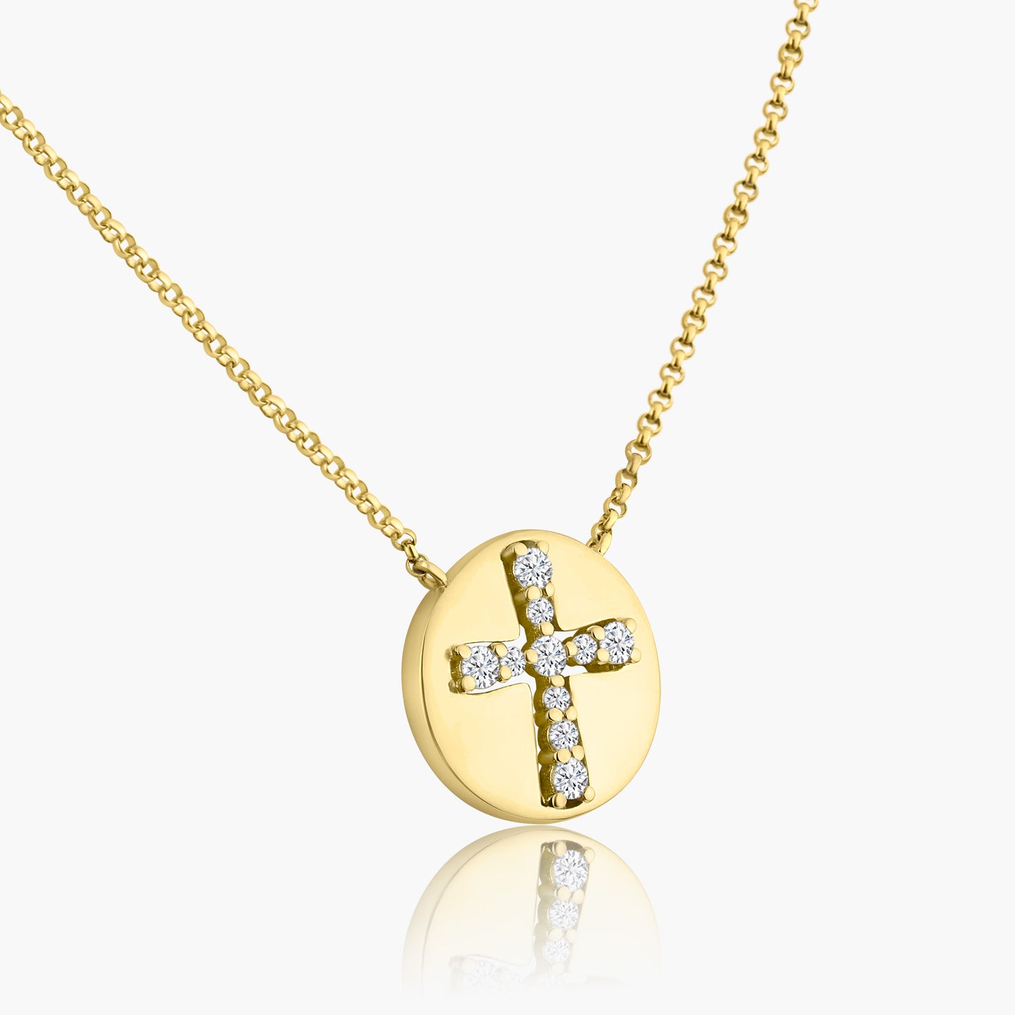 14K Yellow Gold Dainty Cross Pendant - N60632002