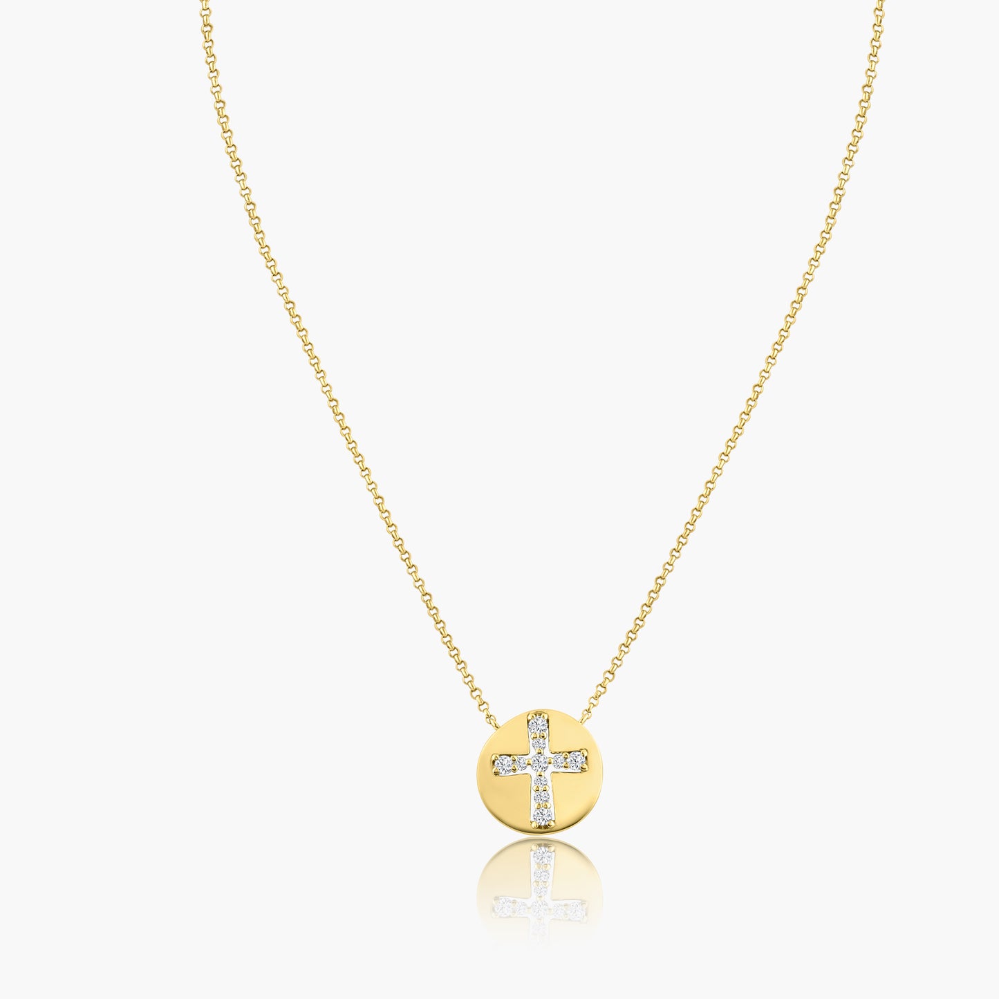 14K Yellow Gold Dainty Cross Pendant - N60632002