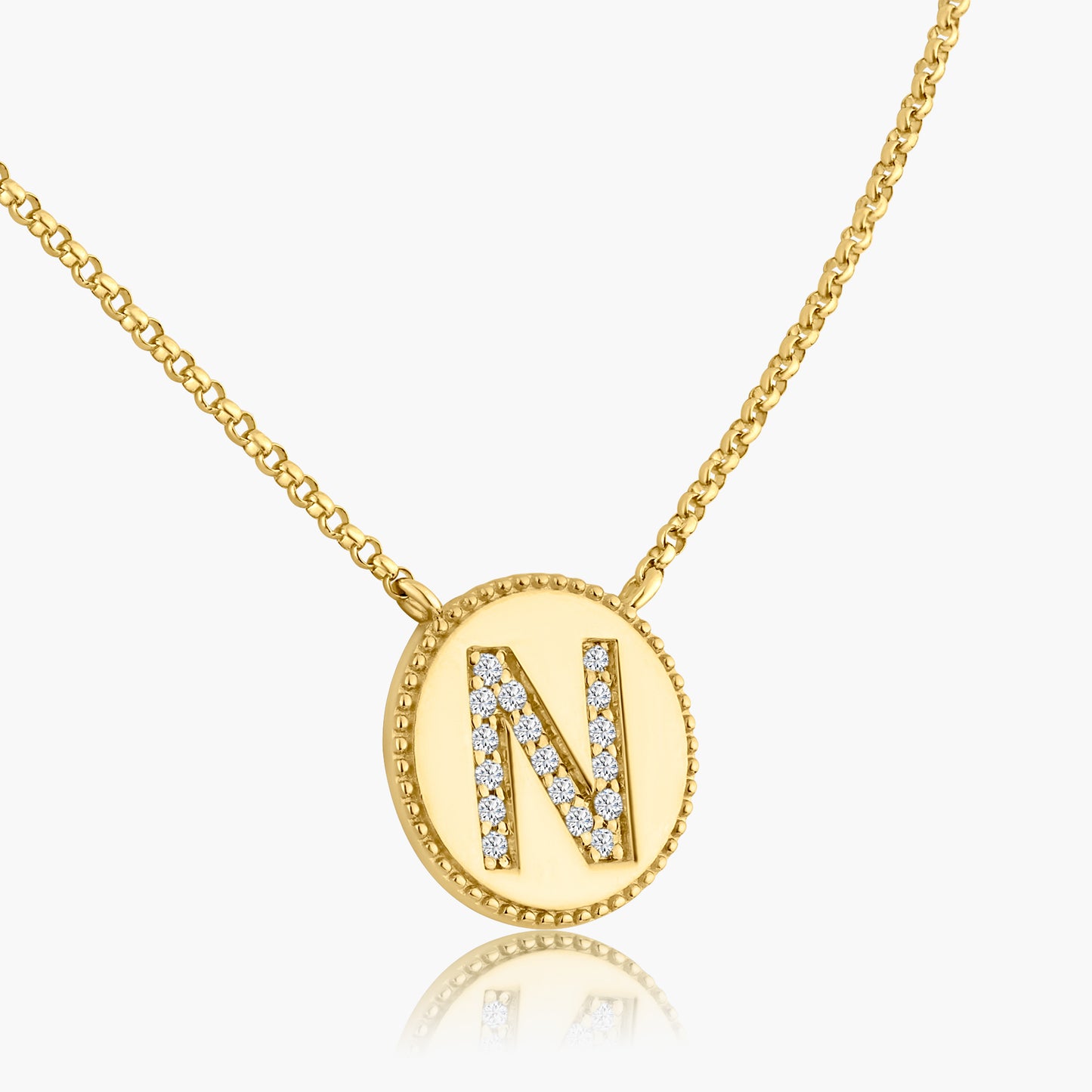 14K Yellow Gold Personalized Initial Pendant - N606328