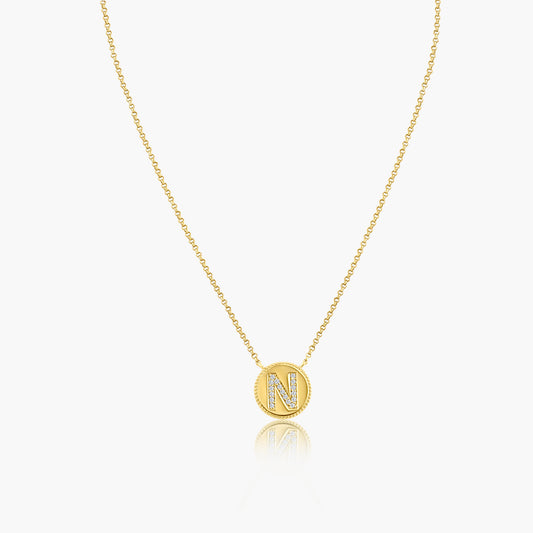 14K Yellow Gold Personalized Initial Pendant - N606328