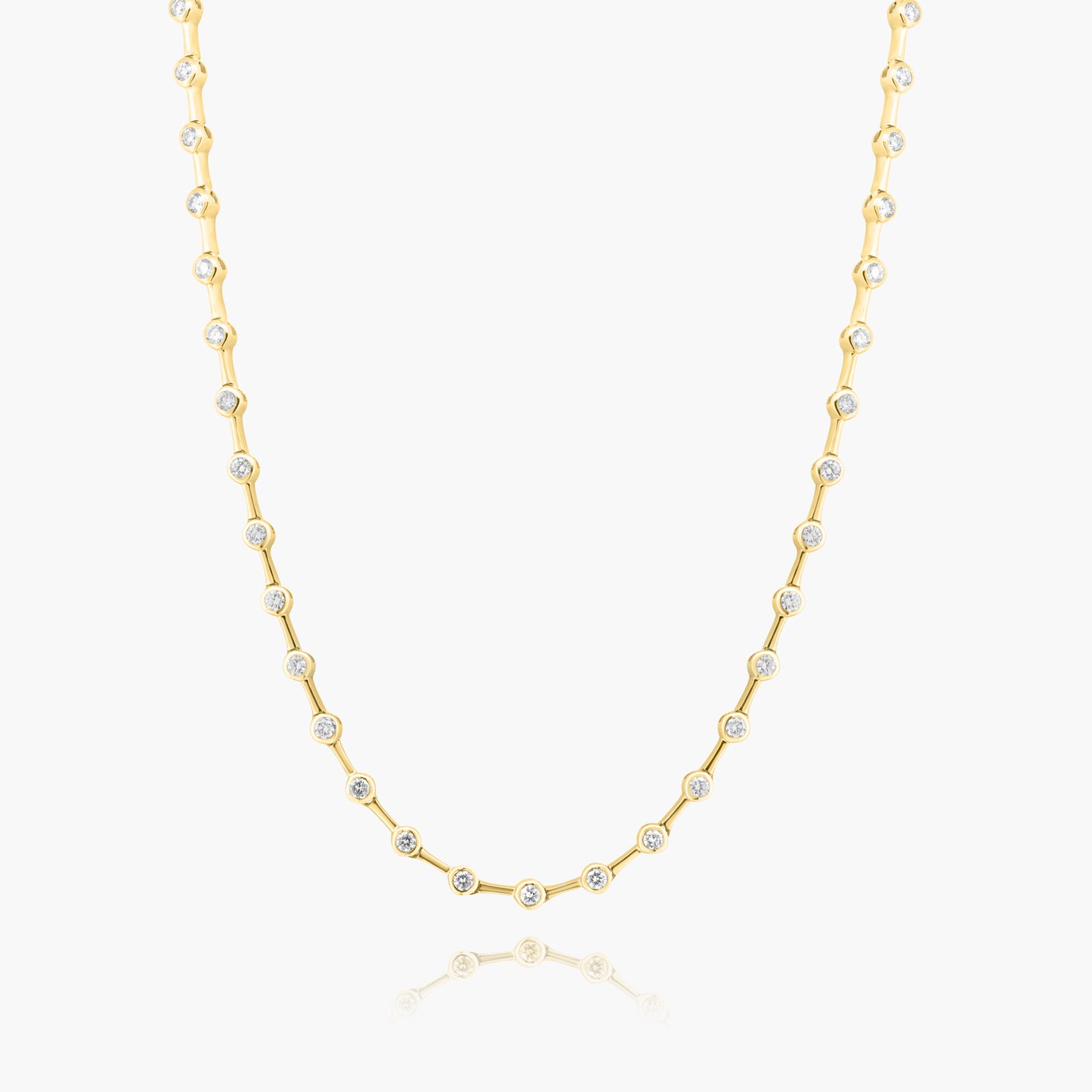 14K Yellow Gold Round Bezel Necklace - N606447