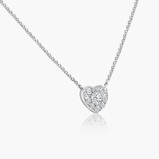 14K White Gold Dainty Heart Pendant - N606460