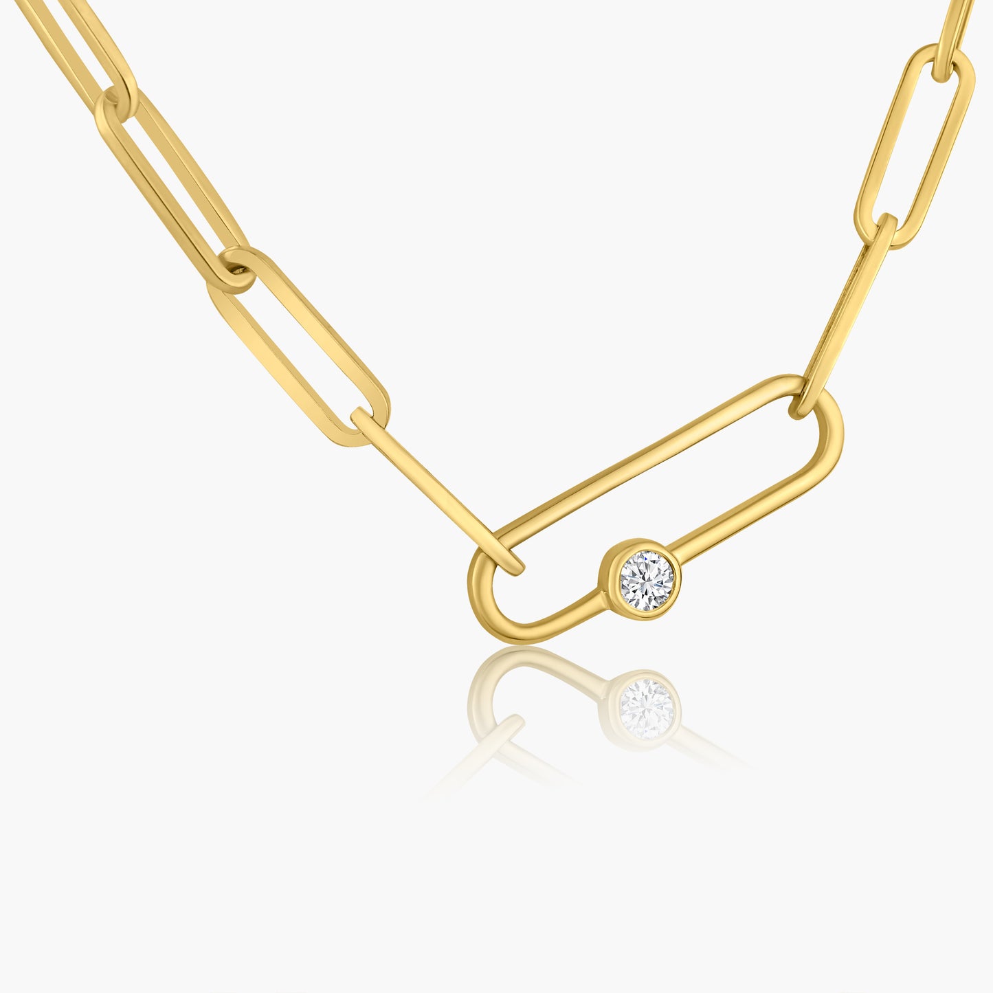 14K Yellow Gold Paper Clip Necklace-N60648102