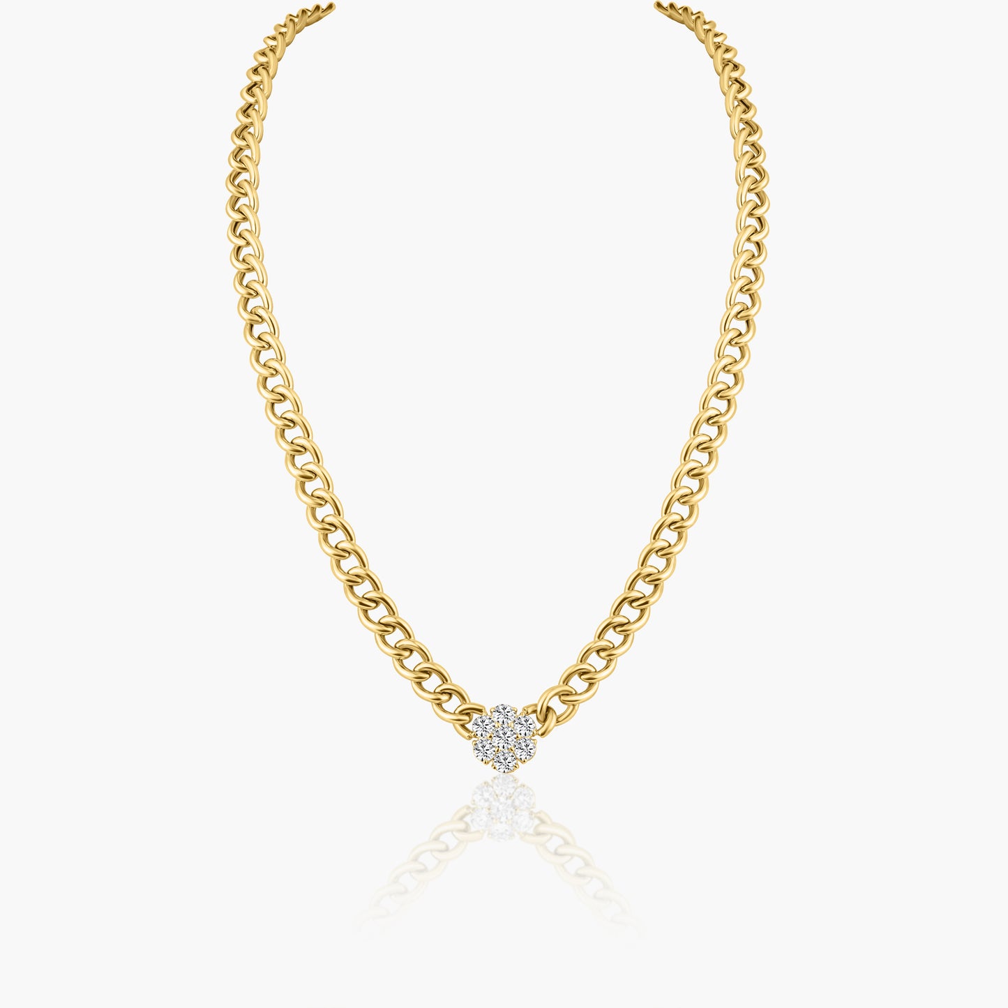 14K Yellow Gold Chain Link Necklace - N829-3.5EMC