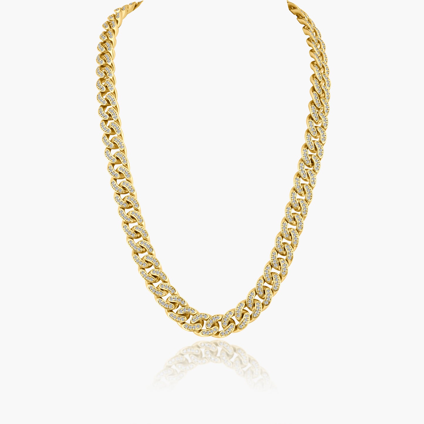 14K Yellow Gold Chain Link Necklace-NCUB08-1.3-16NMC