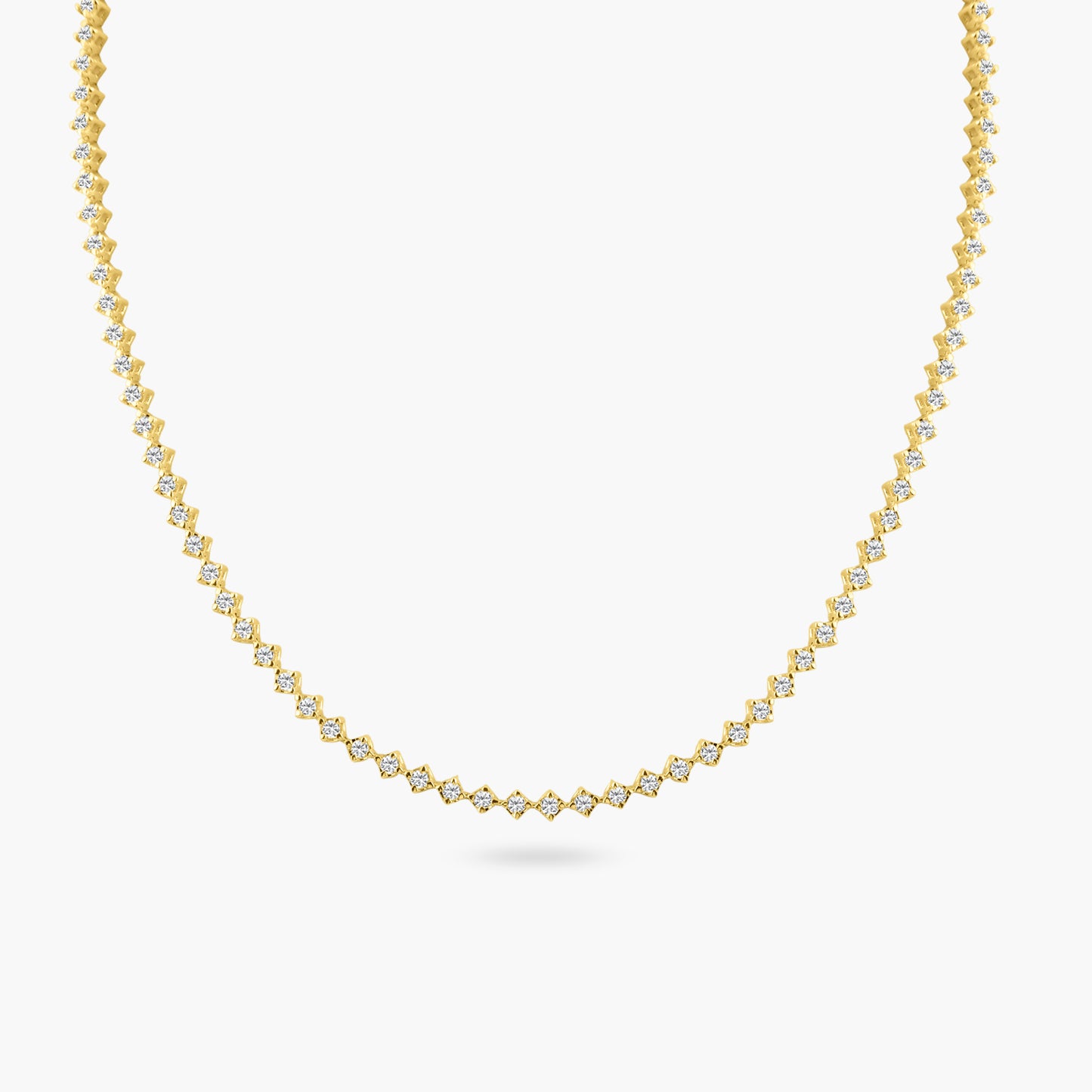 14K Yellow Gold Choker Tennis Necklace-NHSQ1.75-1NMC