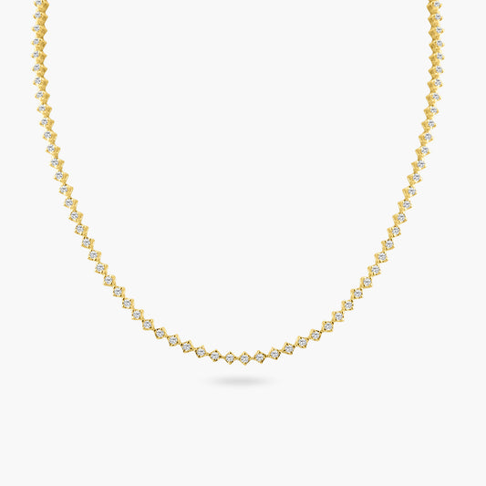 14K Yellow Gold Choker Tennis Necklace-NHSQ1.75-1NMC