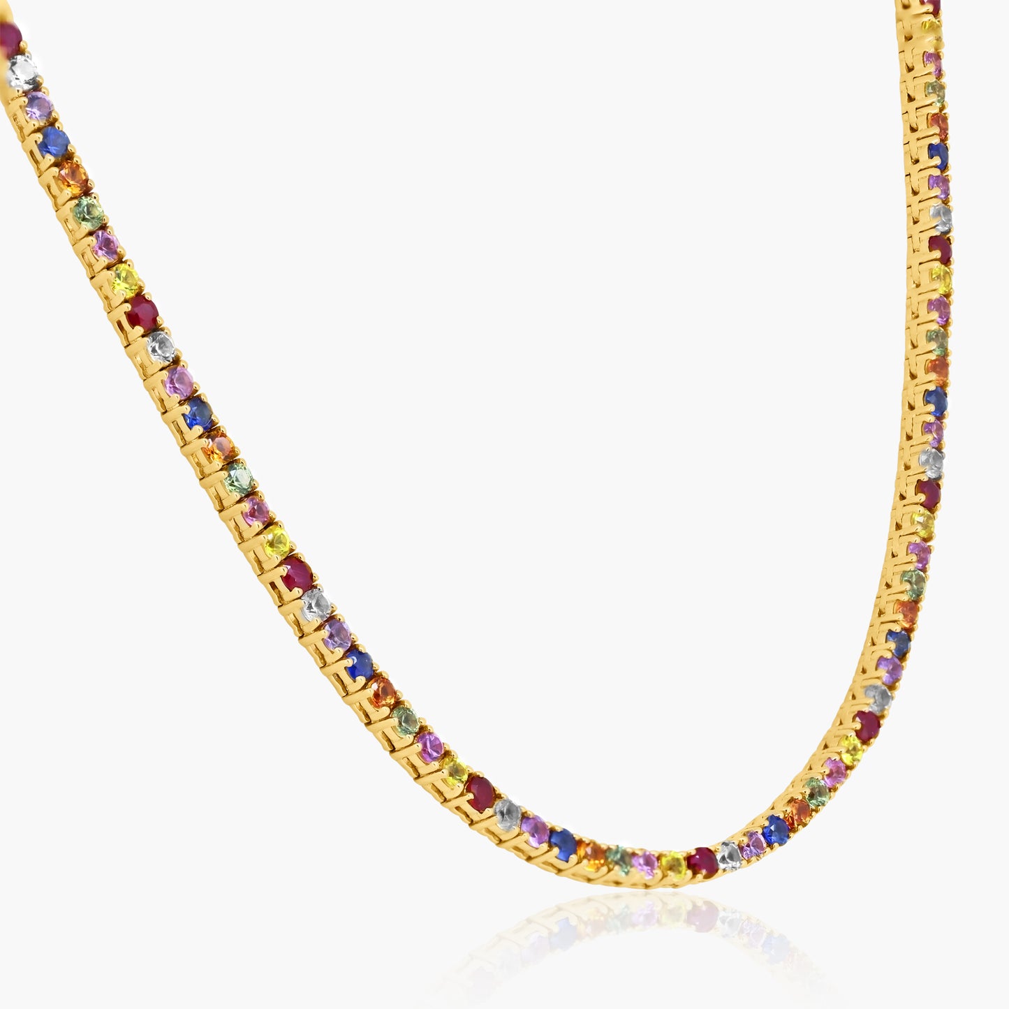 14K Yellow Gold Colored Gemstone Neckalce-N60575802-1