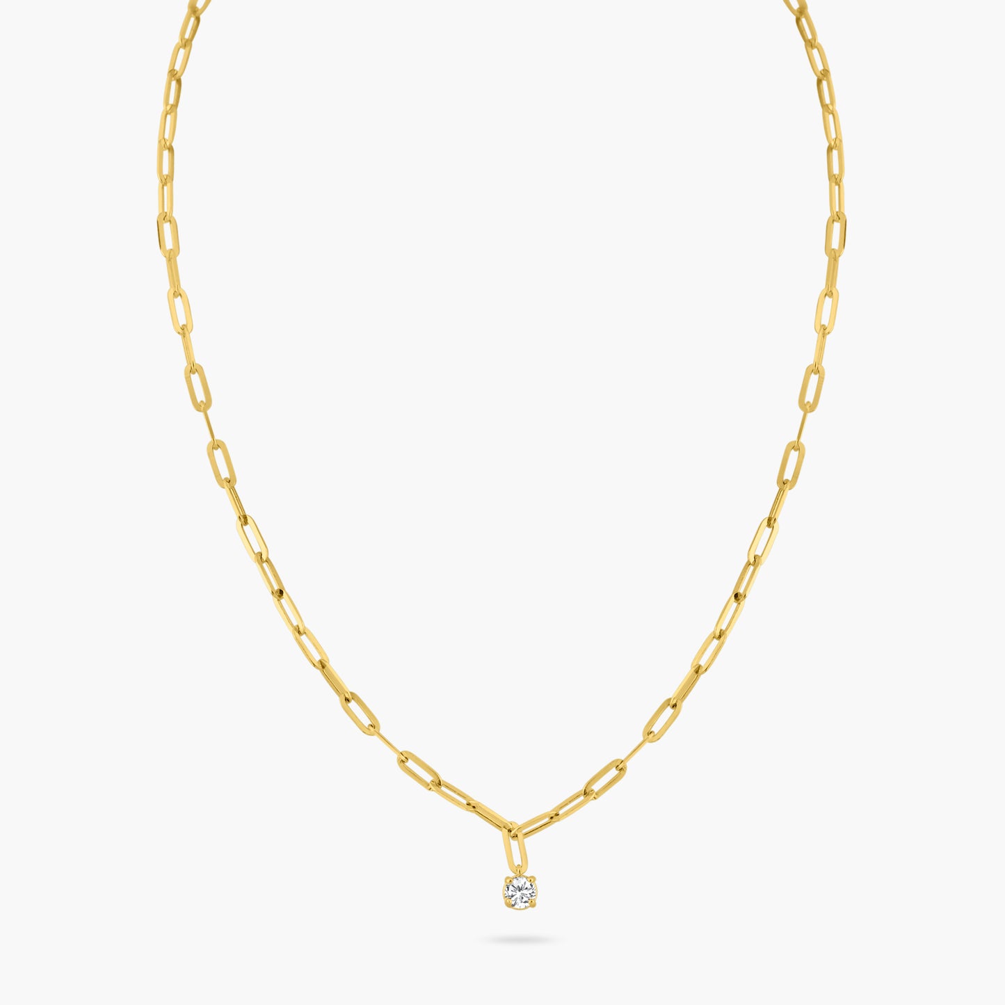 14K Yellow Gold Paper Clip Necklace - NP02-3.5N-1MC