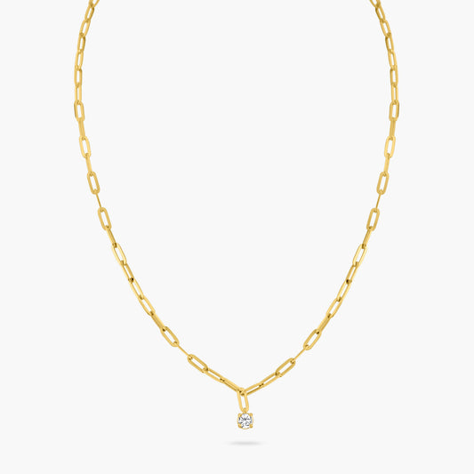 14K Yellow Gold Paper Clip Necklace - NP02-3.5N-1MC