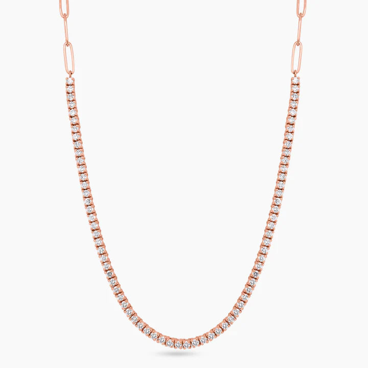 14K Rose Gold Paper Clip Necklace - NPT4-2.1NMC