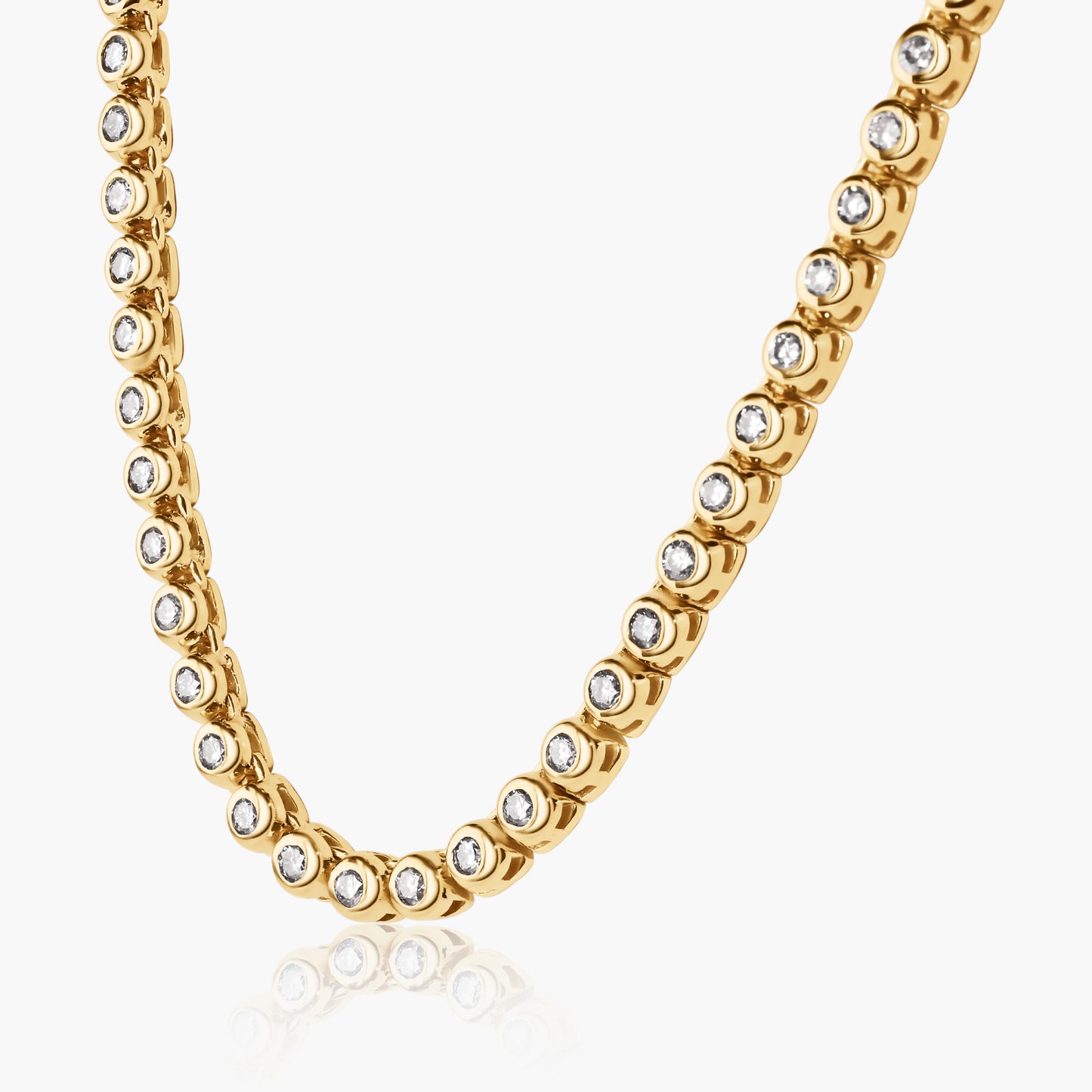 14K Yellow Gold Round Bezel Necklace - NT0-2.0BMC