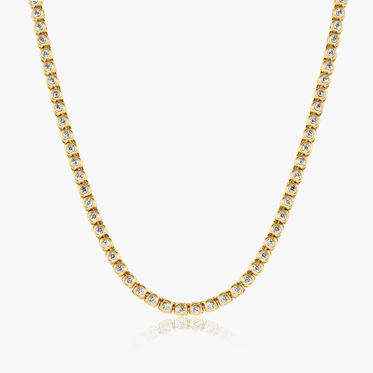 14K Yellow Gold Round Bezel Necklace - NT0-2.0BMC