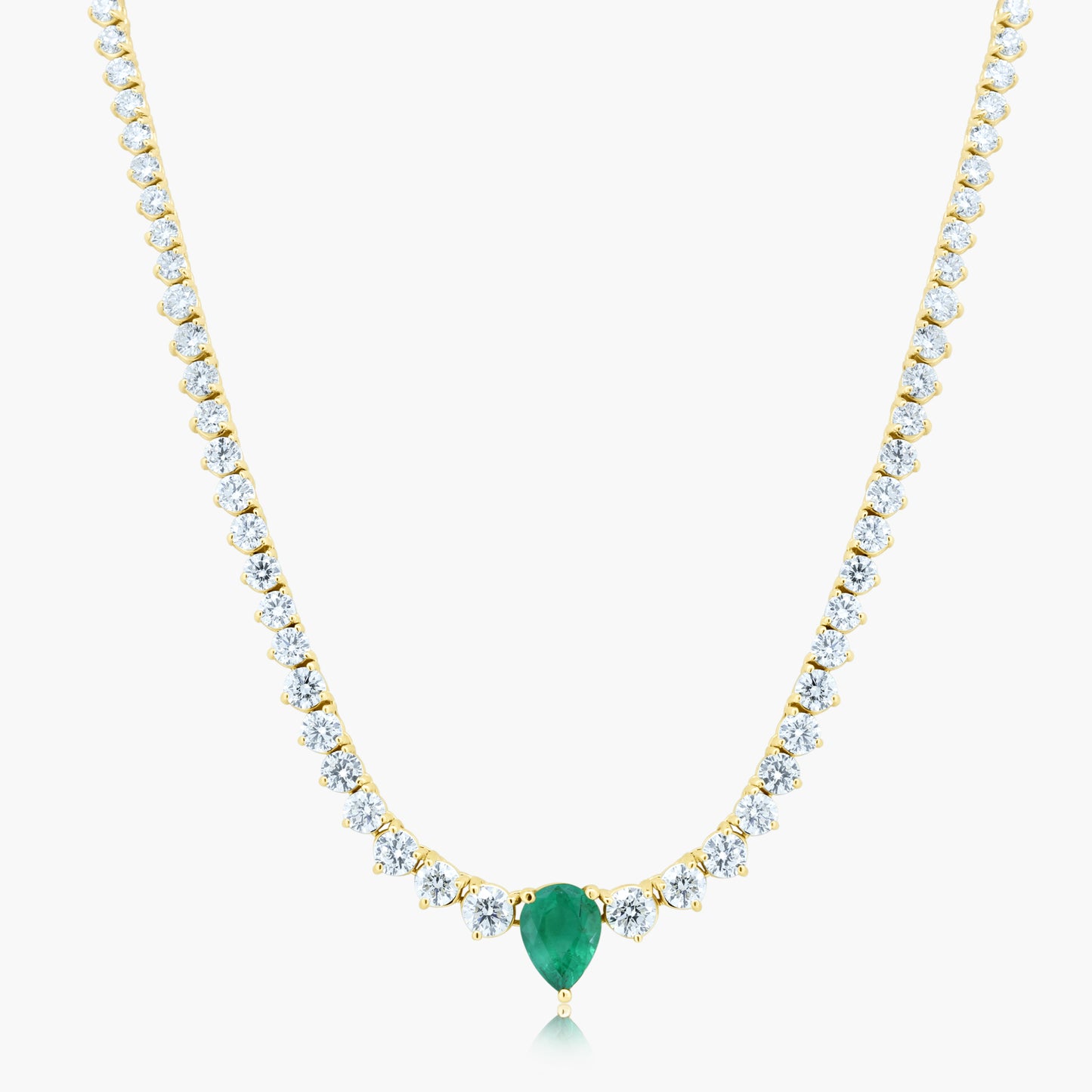 14K Yellow Gold Colored Gemstone Necklace-NT08762ANECMC