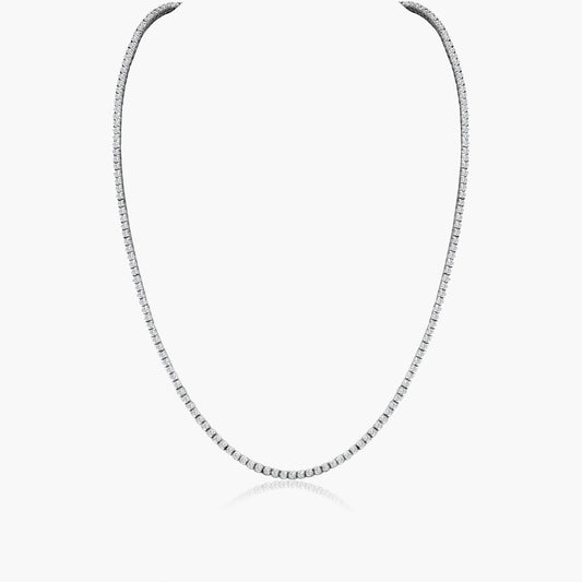 14K White Gold Tennis Necklace-NT4-1.7-17HNMC