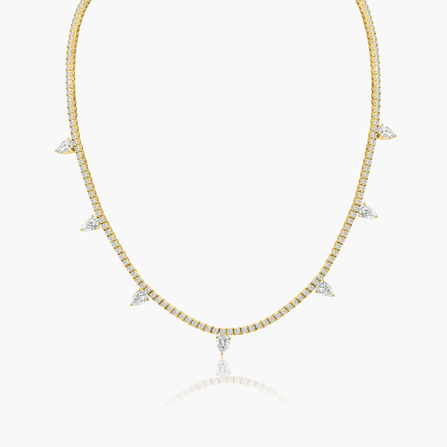 14K Yellow Gold Tennis Necklace-NT4-1.7-17N-2MC