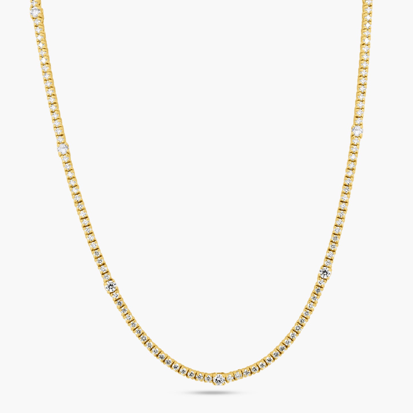 14K Yellow Gold Statement Tennis Necklace - NT4-1.7-2.5MNMC