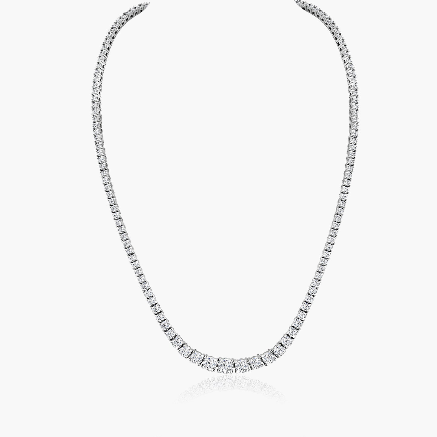 14K White Gold Tennis Necklace-NT4-10GNMC