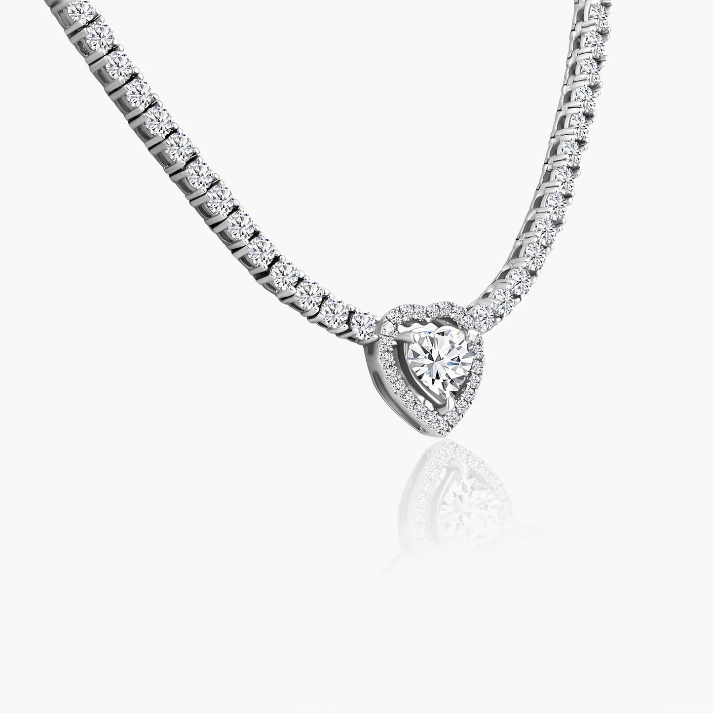 14K White Gold Tennis Necklace - NT4-2.0MM-1KJ