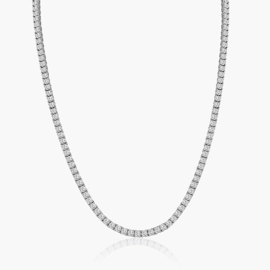 14K White Gold Tennis Necklace-NT4-2.5-17NMC