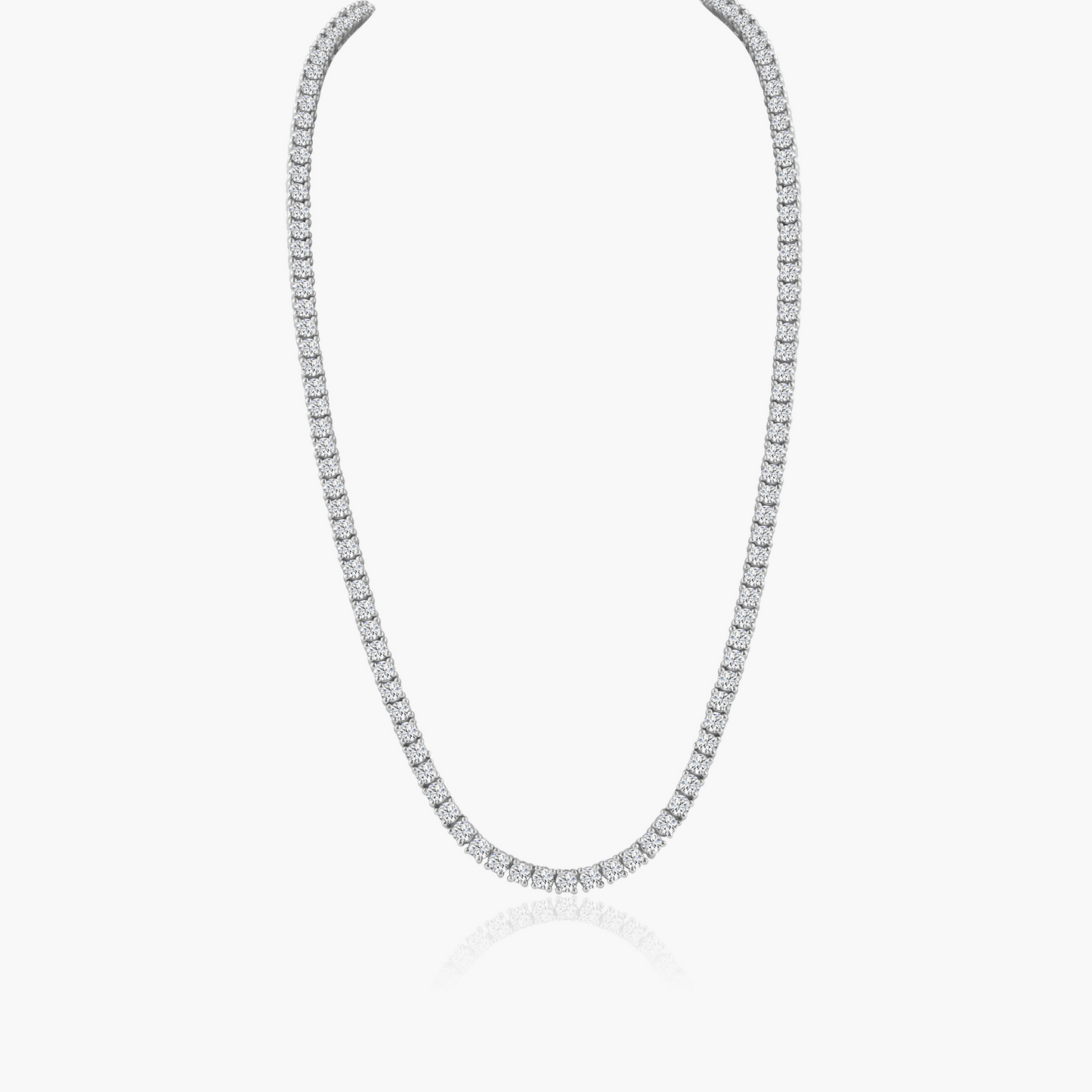 14K White Gold Tennis Necklace-NT4-3.0-17NMC